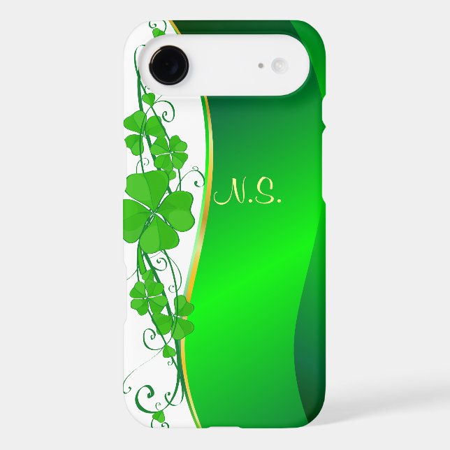 Lucky Shamrock gold  faux glitter wave Case-Mate iPhone Case (Back)