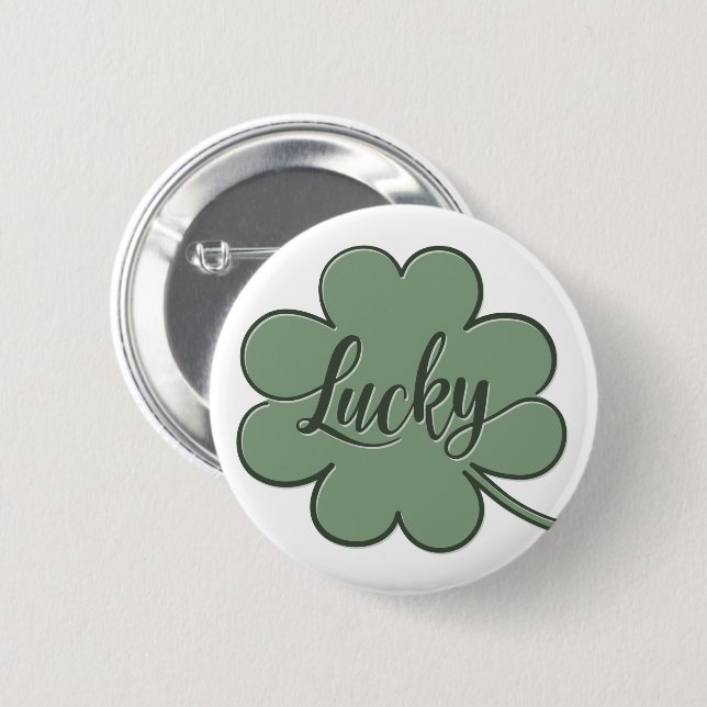 Lucky Shamrock Green - GraphicLoveShop 6 Cm Round Badge (Front & Back)
