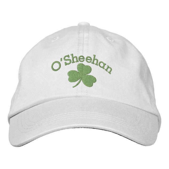 Lucky Shamrock Irish Green Personalised Embroidered Hat (Front)