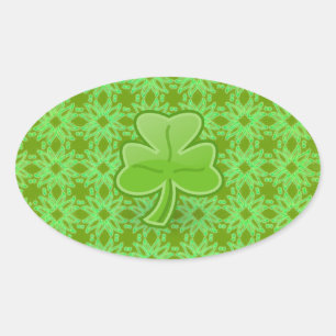 Lucky Shamrock Oval Sticker