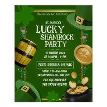 Lucky Shamrock Party St. Paddy's Day Customizable