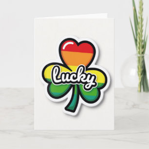 Lucky Shamrock Rainbow Card