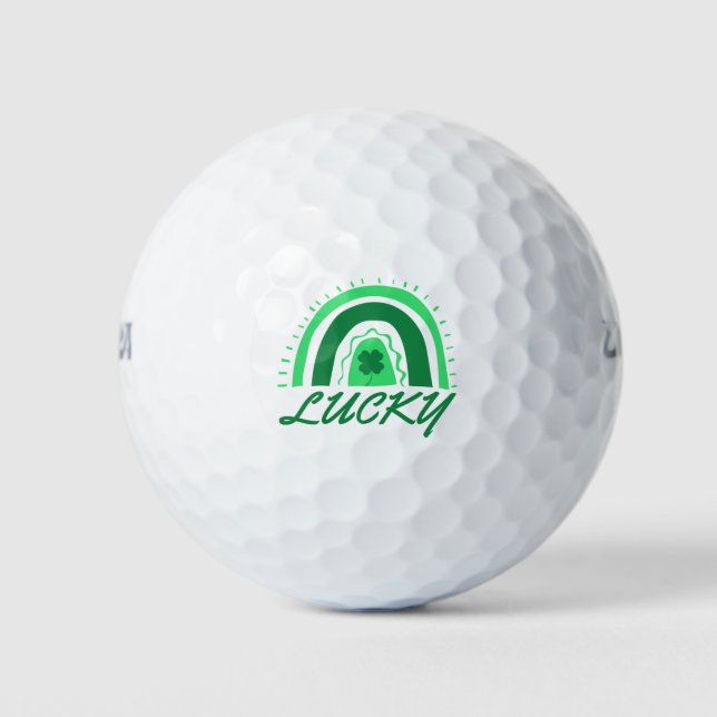 Lucky Shamrock Rainbow Golf Balls (Front)