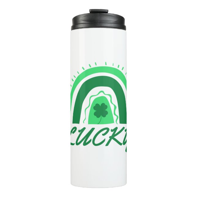 Lucky Shamrock Rainbow Thermal Tumbler (Front)