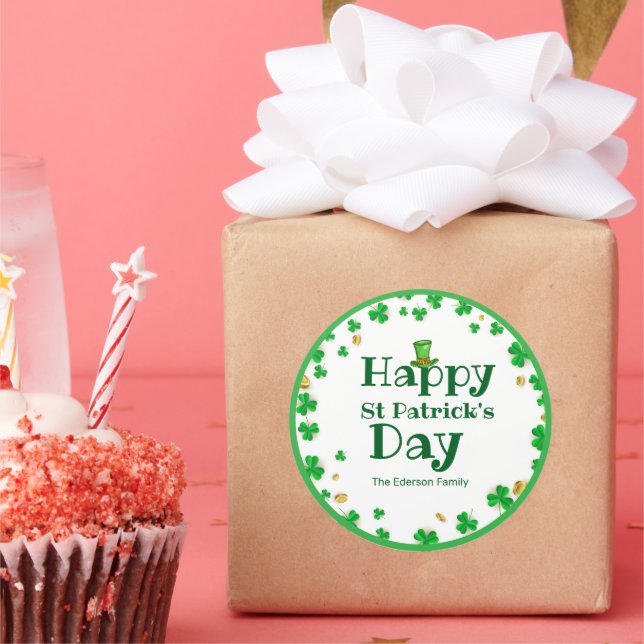 Lucky Shamrock St. Patrick’s Day Stickers (Party)