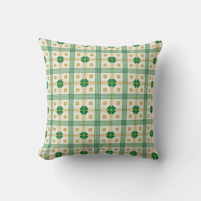 Lucky Shamrock St. Patrick’s Day Throw PIllow (Front)