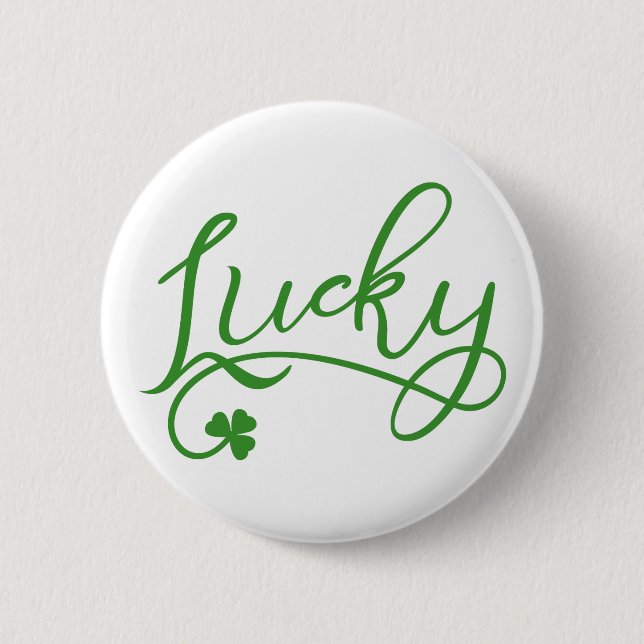 Lucky Shamrock St Patricks Day 6 Cm Round Badge (Front)
