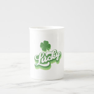 Lucky Shamrock St Patrick's Day Irish Bone China Mug