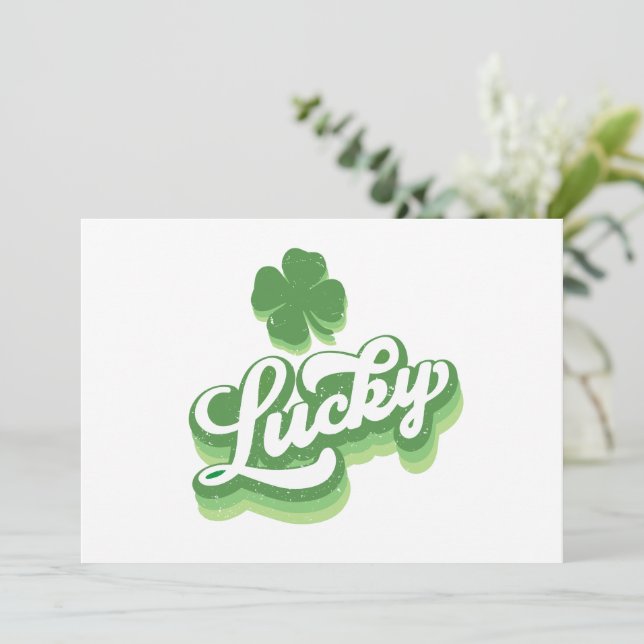 Lucky Shamrock St Patrick's Day Irish Card (Standing Front)