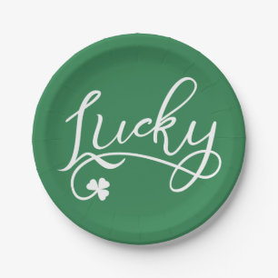 Lucky Shamrock St Patricks Day Paper Plate