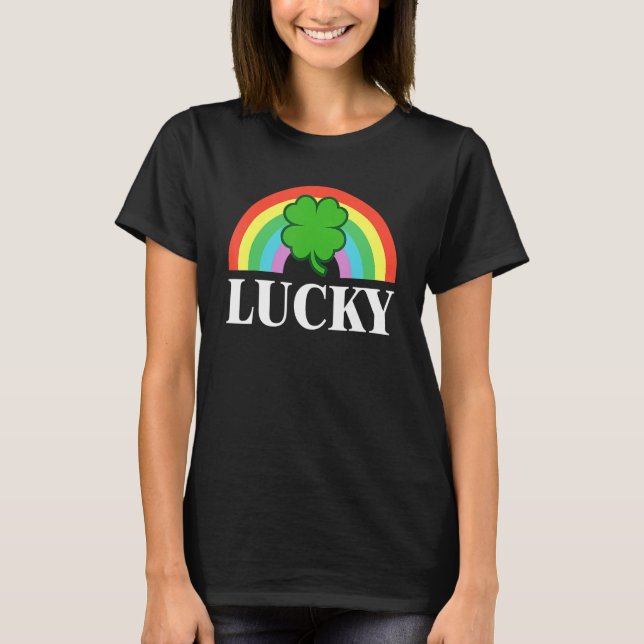 Lucky Shamrock St Patrick's Day Saint Paddy's Rain T-Shirt (Front)