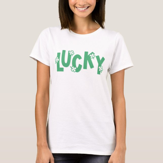 Lucky Shamrock St. Patrick's Day T-Shirt (Front)