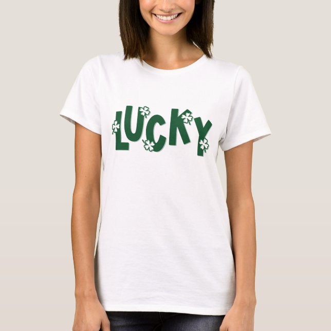 Lucky Shamrock St. Patrick's Day T-Shirt (Front)