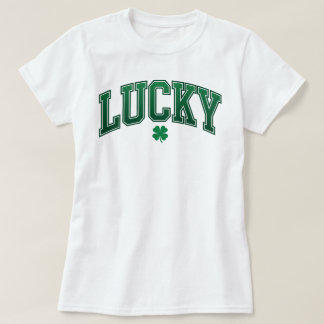 Lucky Shamrock Varsity | Retro St Patrick's Day T-Shirt