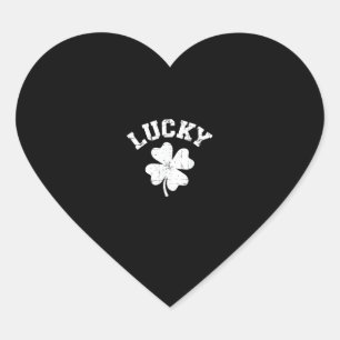Lucky shamrock vintage T-Shirt Heart Sticker