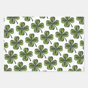 Lucky Shamrock Wrapping Paper Sheet