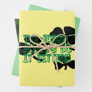 Lucky Shamrocks Wrapping Paper Sheet