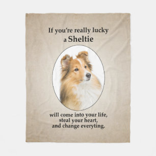 Lucky Sheltie Fleece Blanket