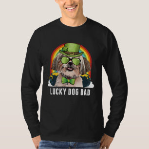 Lucky Shih Tzu Dog Dad St Patricks Day T-Shirt