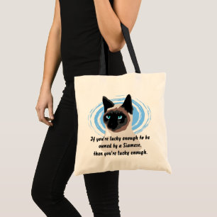 Lucky Siamese Owner Tote Bag