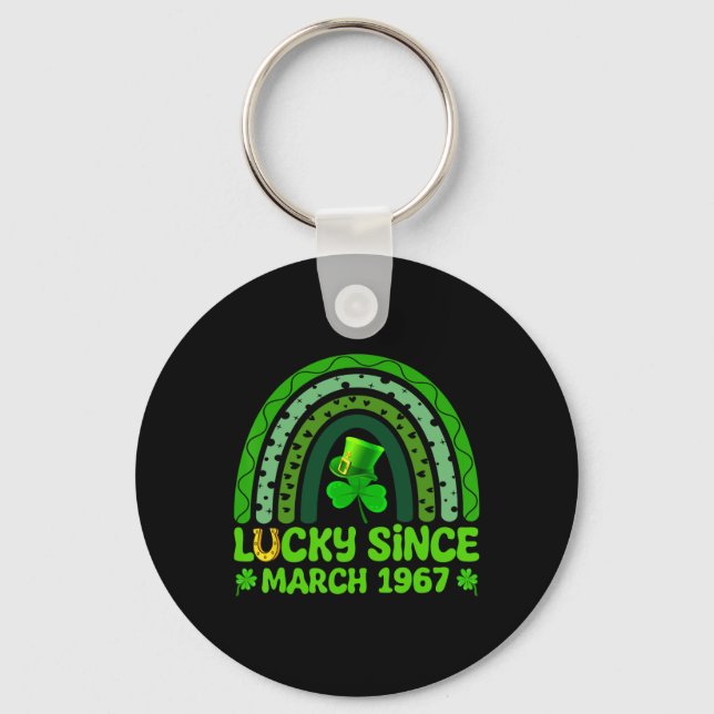 Lucky Since March 1967 Birthday 57th St Patricks D Key Ring (Front)