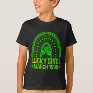 Lucky Since March 1990 Birthday &# th St Patricks T-Shirt