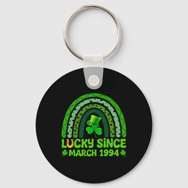 Lucky Since March 1994 Birthday 30th St Patricks D Key Ring (Front)