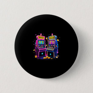 Lucky Slot Machine Casino Gambling Lovers Las Vega 6 Cm Round Badge