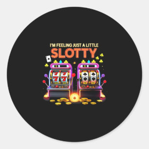 Lucky Slot Machine Casino Las Vegas Gambling Lover Classic Round Sticker