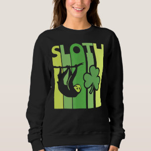 Lucky Sloth St Patrick's Day Irish Vintage Retro S Sweatshirt