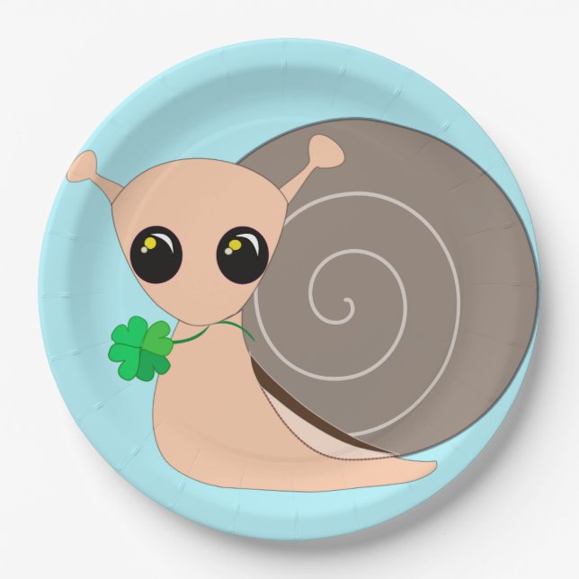 Lucky Snail Paper Plates - Customisable (Front)