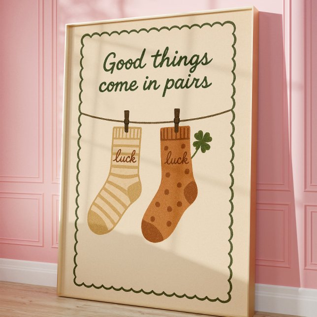 Lucky Socks Poster | Cute Motivational Print | (Creator Uploaded)