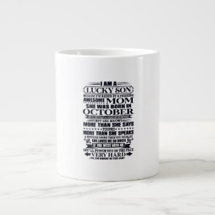 Lucky Son Raised By A Freaking Awesome Mum Large Coffee Mug