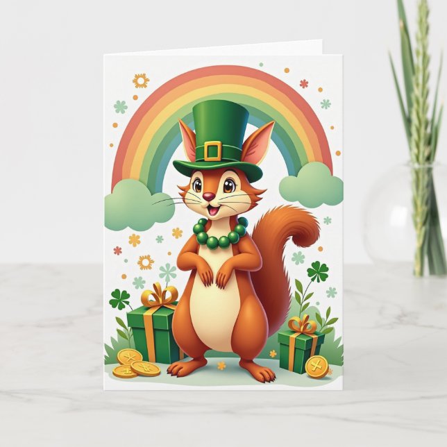 Lucky Squirrel Celebration Card (Front)