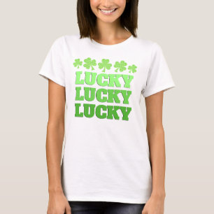 Lucky St. Patrick Day Lucky green text T-Shirt