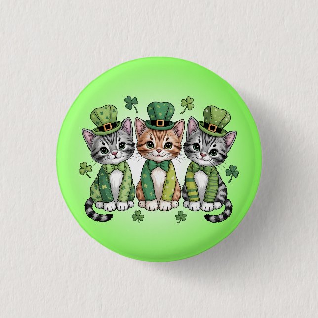 Lucky St. Patrick’s Day Kittens-47474 3 Cm Round Badge (Front)