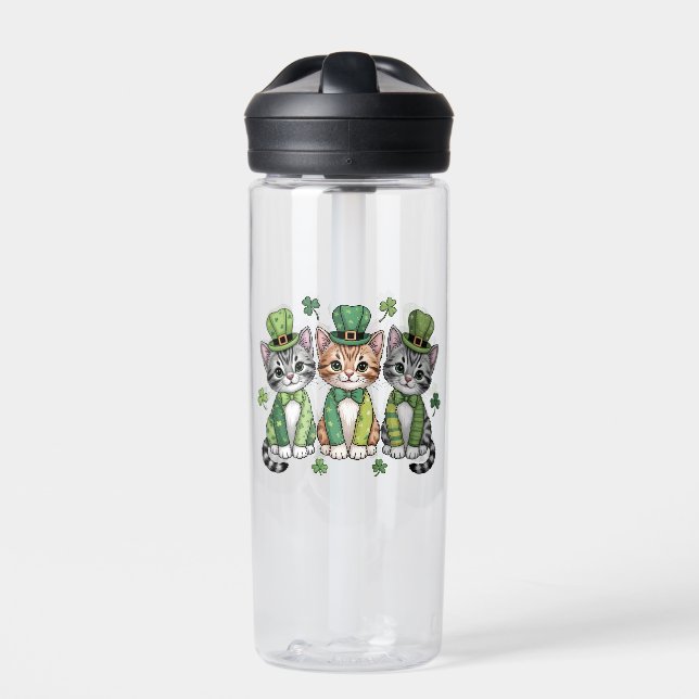 Lucky St. Patrick’s Day Kittens-47474 Water Bottle (Front)