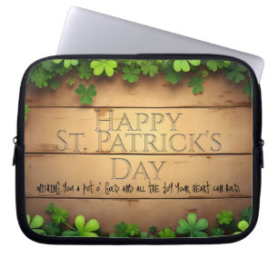 Lucky St. Patrick’s Day Wishes 🍀 Laptop Sleeve