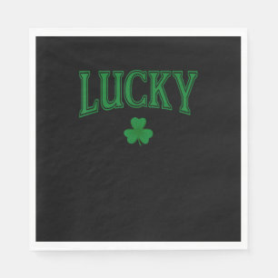 Lucky St Patrick's Day Clover Shamrock Lucky T-Shi Napkin
