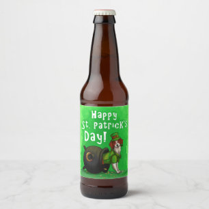 Lucky St. Patrick's Day Dog Beer Bottle Label