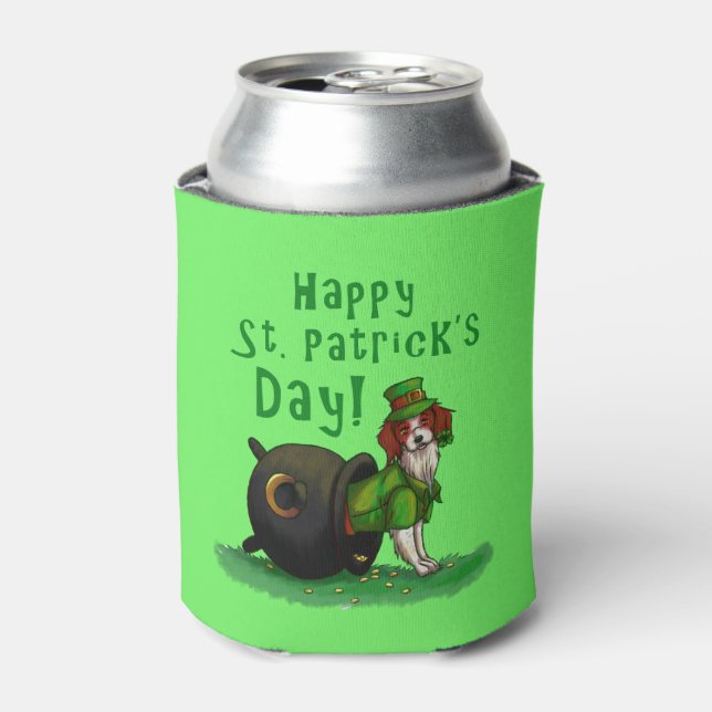 Lucky St. Patrick's Day Dog Can Cooler (Can Front)