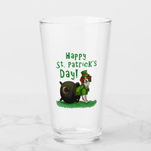 Lucky St. Patrick's Day Dog Glass
