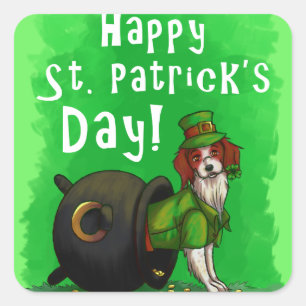 Lucky St. Patrick's Day Dog Square Sticker