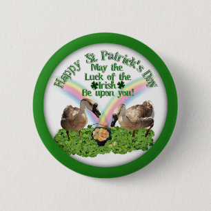 Lucky St. Patrick's Day Geese 6 Cm Round Badge