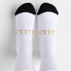 Lucky St. Patrick's Day Gold Leaf Pattern Socks