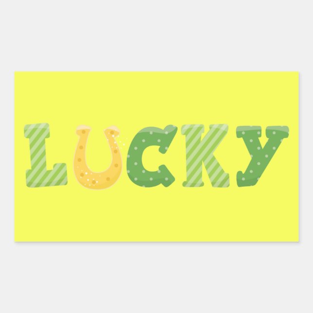 Lucky St. Patrick's Day Rectangular Sticker (Front)