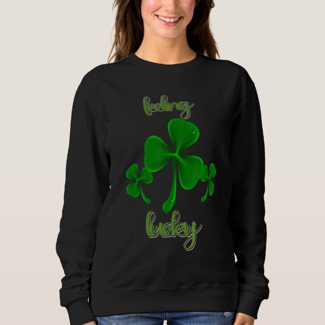 Lucky St Patricks Day    Shamrock  Gnome     Sweatshirt (Front)
