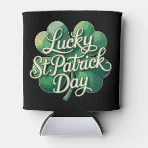 Lucky St. Patrick's Day Vintage Typography Four Can Cooler