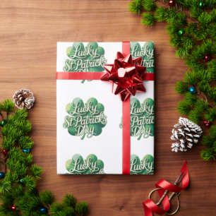 Lucky St. Patrick's Day Vintage Typography   Wrapping Paper