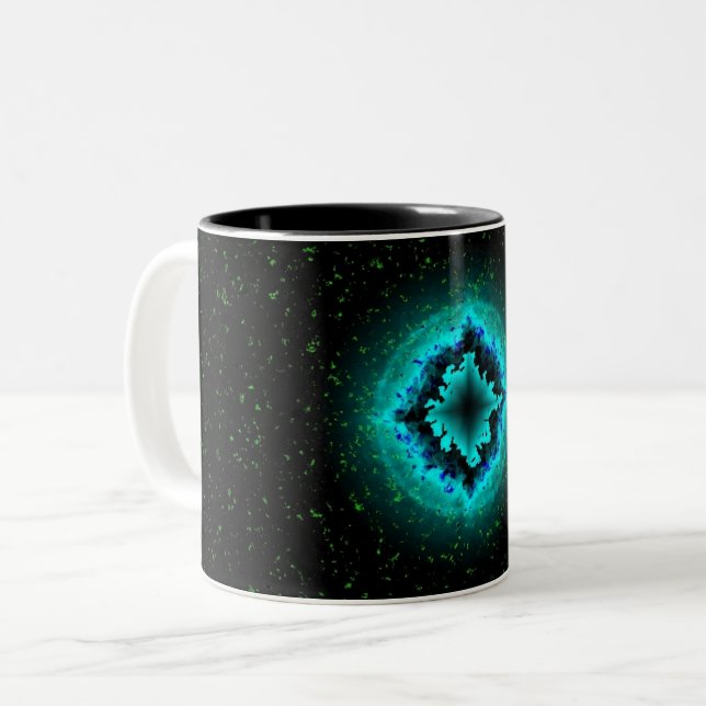 Lucky Star and Asterisk Two-Tone Coffee Mug (Front Left)